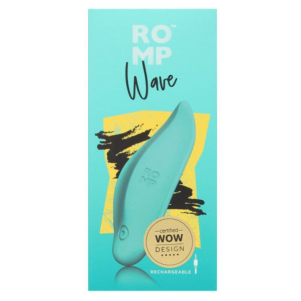 ROMP - WAVE VIBRADOR ESTIMULADOR DE CLÍTORIS FORMA ERGONÓMICA VERDE AGUA