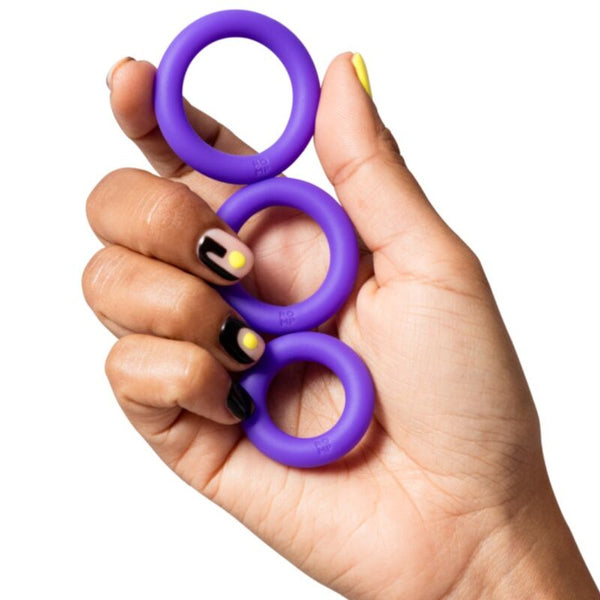 ROMP - REMIX TRIO SET DE 3 ANILLOS PARA PENE SILICONA MORADO