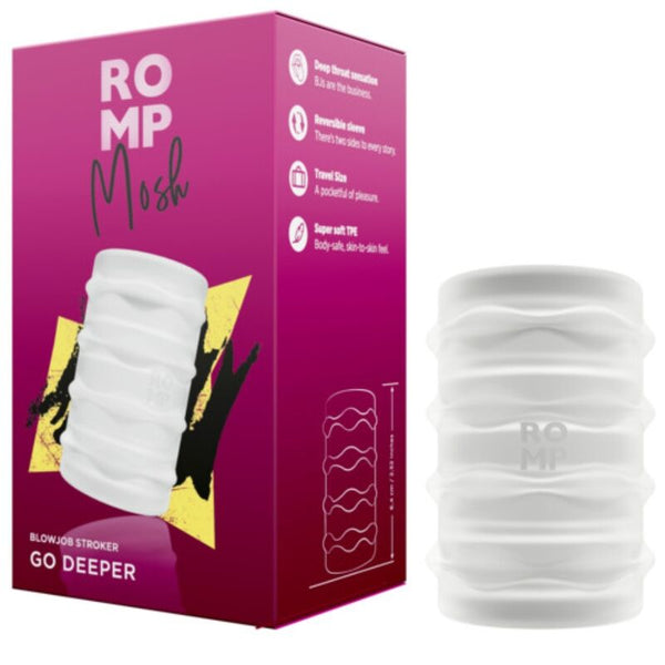 ROMP - MOSH MASTURBADOR MASCULINO TRANSPARENTE CON FUNDA REVERSBLE DE 6 CM