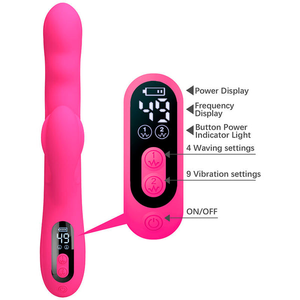 PRETTY LOVE - WINTERS VIBRADOR RABBIT MULTIFUNCIÓN CON PANTALLA LED ROSA