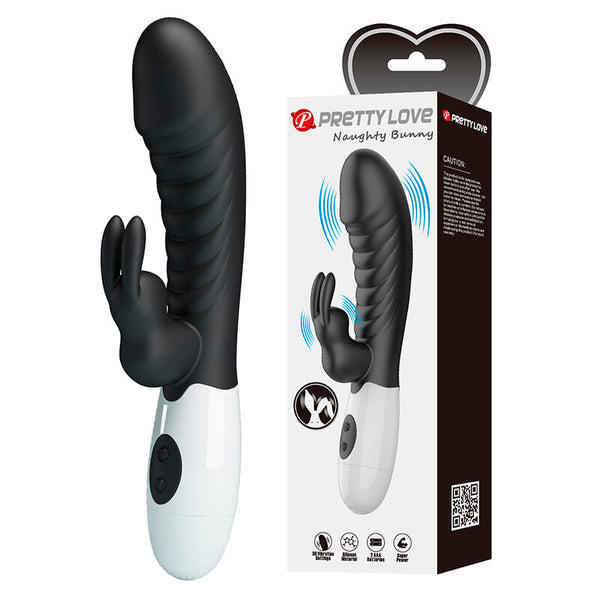 PRETTY LOVE - NAUGHTY BUNNY VIBRADOR RABBIT 30 FUNCIONES NEGRO