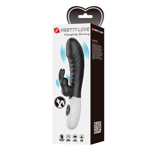 PRETTY LOVE - NAUGHTY BUNNY VIBRADOR RABBIT 30 FUNCIONES NEGRO