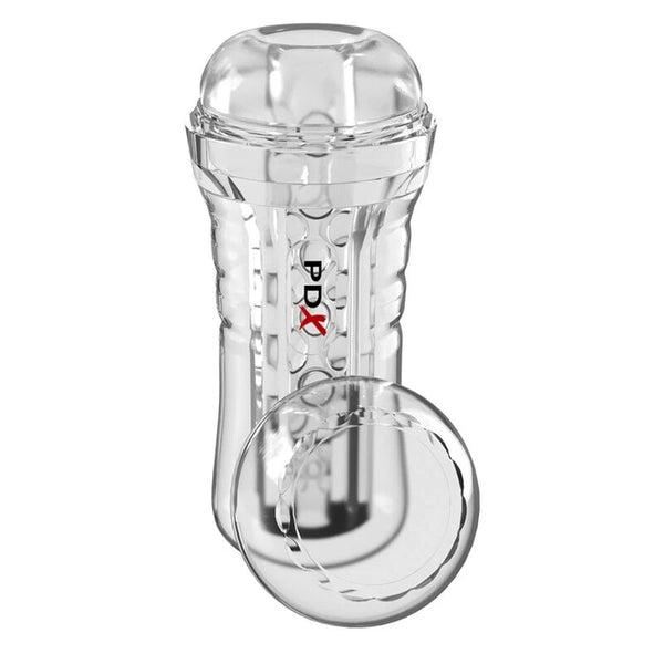 PDX ELITE - MASTURBADOR TRANSPARENTE VIEWTUBE PLUS SEE-THRU EZ-GRIP 21 CM