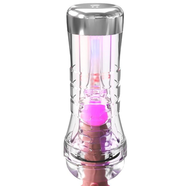 PDX ELITE - MASTURBADOR TRANSPARENTE VIEWTUBE XXL LED STROKER 27.3 CM