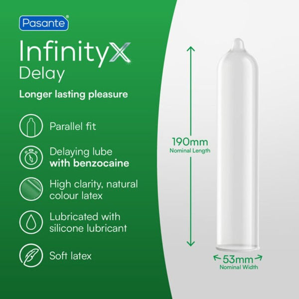 PASANTE - DELAY INFINITY PRESERVATIVOS RETARDANTES CAJA 144 UNIDADES