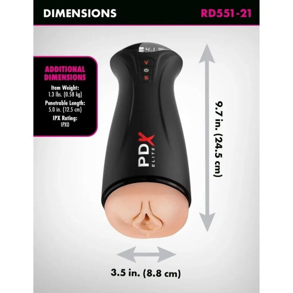 PDX ELITE - MASTURBADOR CON SUCCIÓN INTERMITENTE Y VIBRACIÓN FAP-GASM