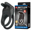 PRETTY LOVE - SINI ANILLO PARA PENE VIBRADOR RECARGABLE 10 FUNCIONES NEGRO