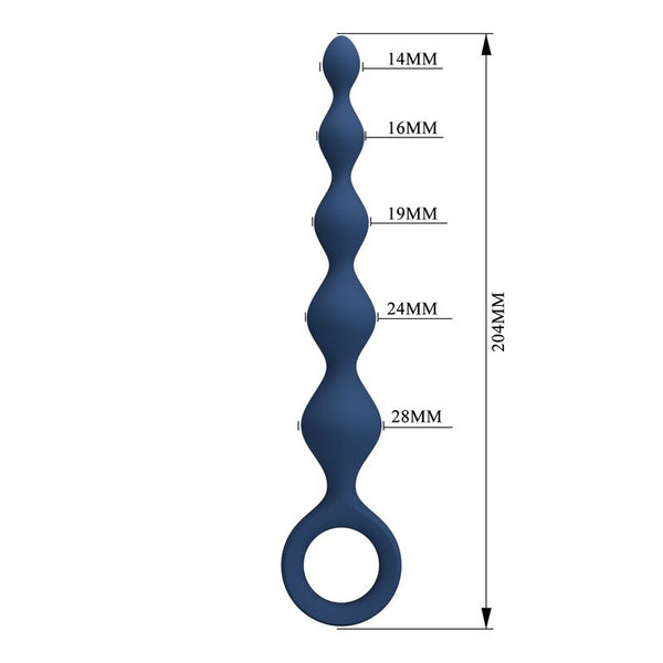 MR PLAY - BOLAS ANALES Y PLUG ANAL SILICONA AZUL 20,4 CM