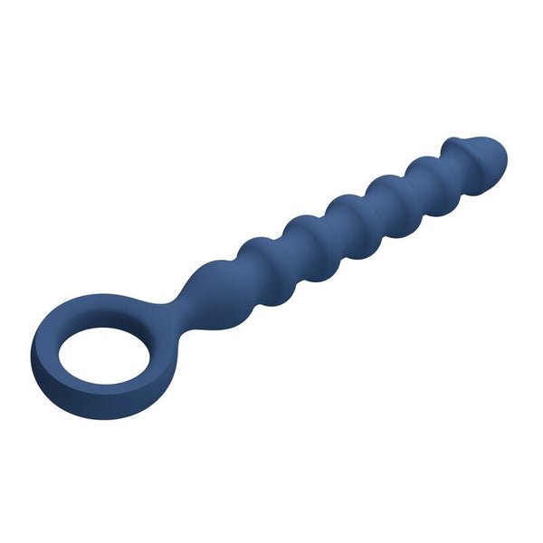 MR PLAY - BOLAS ANALES Y PLUG ANAL SILICONA AZUL -Ø- 3,4 CM - 28,5 CM