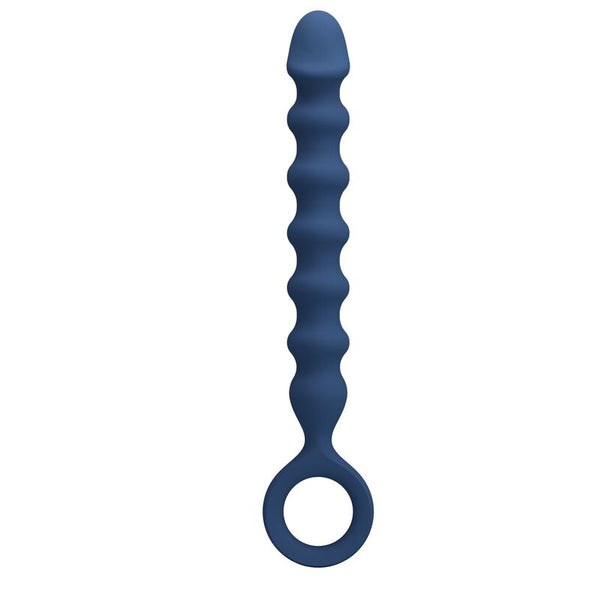 MR PLAY - BOLAS ANALES Y PLUG ANAL SILICONA AZUL -Ø- 3,4 CM - 28,5 CM