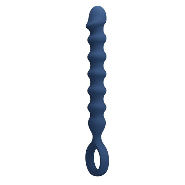 MR PLAY - BOLAS ANALES Y PLUG ANAL SILICONA AZUL -Ø- 3,4 CM - 28,5 CM