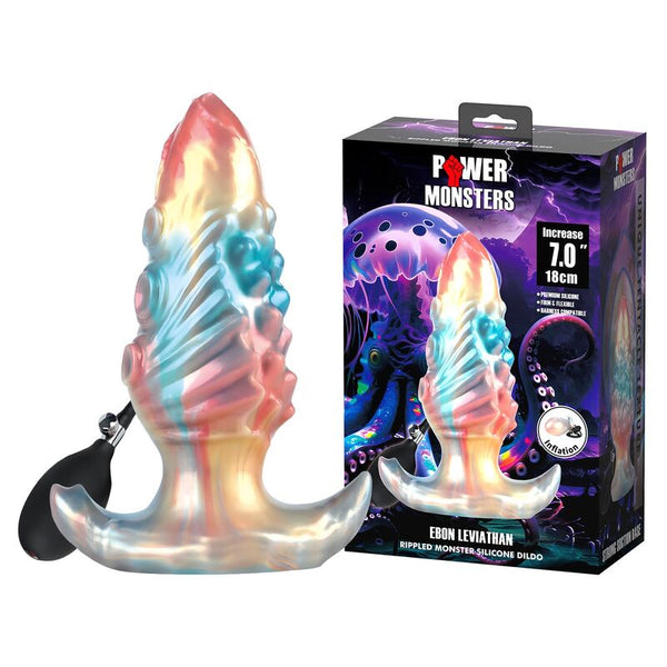POWER MONSTERS - EBON LEVIATHAN PLUG ANAL HINCHABLE FANTASÍA TRICOLOR 18 CM