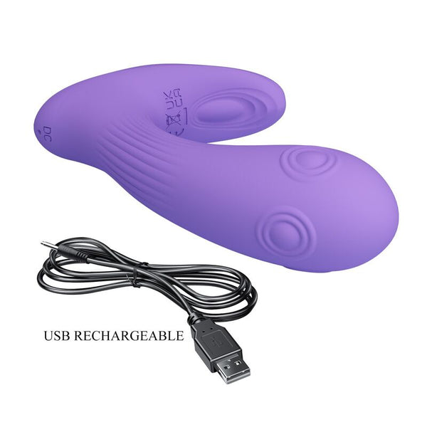 PRETTY LOVE - ANDROMEDA VIBRADOR DE DOBLE ESTIMULACIÓN RECARGABLE MORADO