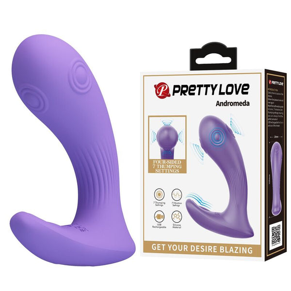 PRETTY LOVE - ANDROMEDA VIBRADOR DE DOBLE ESTIMULACIÓN RECARGABLE MORADO
