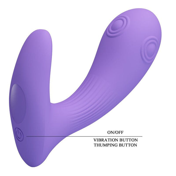 PRETTY LOVE - ANDROMEDA VIBRADOR DE DOBLE ESTIMULACIÓN RECARGABLE MORADO
