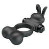 PRETTY LOVE - ANILLO VIBRADOR PARA PENE CON ESTIMULADOR DE CONEJITO 10 FUNCIONES NEGRO