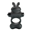 PRETTY LOVE - ANILLO VIBRADOR PARA PENE CON ESTIMULADOR DE CONEJITO 10 FUNCIONES NEGRO