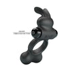 PRETTY LOVE - ANILLO VIBRADOR PARA PENE CON ESTIMULADOR DE CONEJITO 10 FUNCIONES NEGRO
