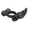 PRETTY LOVE - ANILLO VIBRADOR PARA PENE CON ESTIMULADOR DE CONEJITO 10 FUNCIONES NEGRO