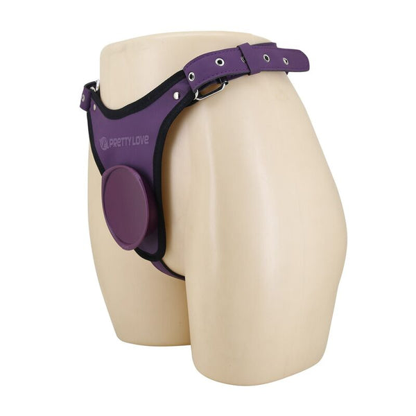 PRETTY LOVE - ARNÉS UNIVERSAL TIPO BRAGA PARA STRAP-ON MORADO Y NEGRO