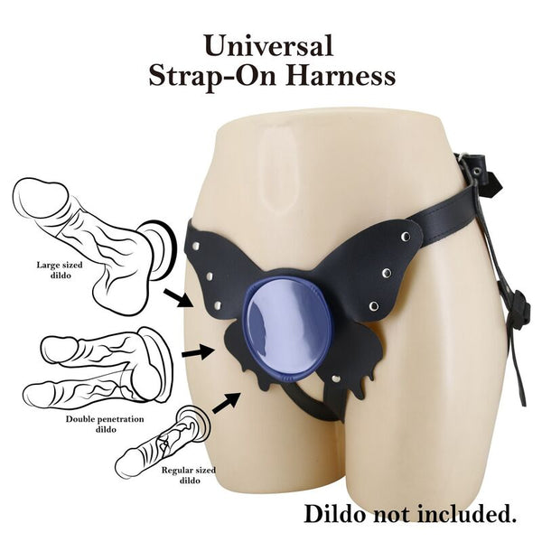 PRETTY LOVE - ARNÉS UNIVERSAL TIPO BRAGA PARA STRAP-ON NEGRO Y AZUL