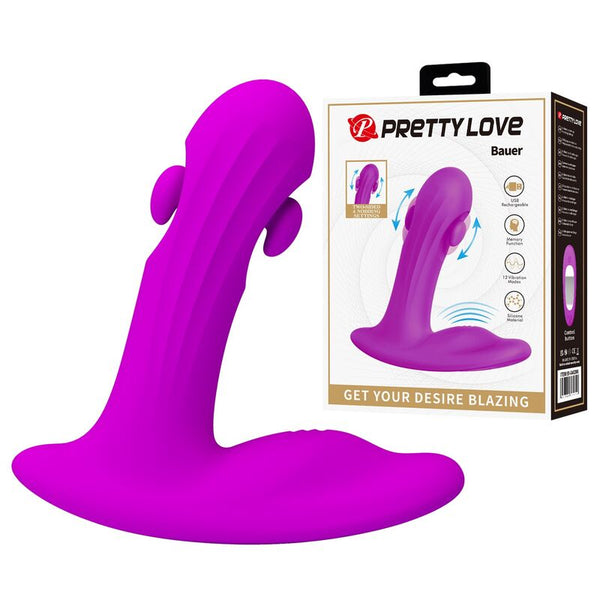 PRETTY LOVE - BAUER MASAJEADOR DE PRÓSTATA 12 MODOS RECARGABLE MORADO