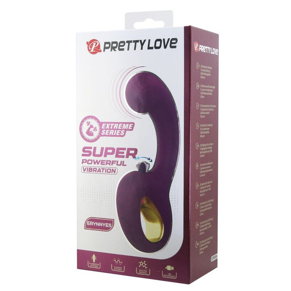 PRETTY LOVE - BRYNNLEE VIBRADOR CON ESTIMULADOR ORAL RECARGABLE 10 VIBRACIONES Y 5 FUNCIONES DE LAMIDO MORADO