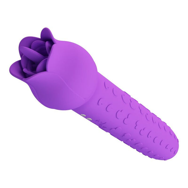 PRETTY LOVE - DANNELL VIBRADOR CON ESTIMULACIÓN ORAL Y CLITORAL RECARGABLE MORADO