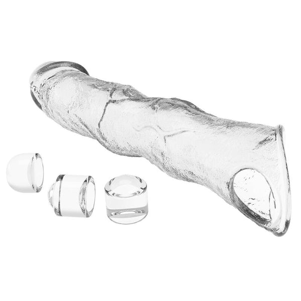 PRETTY LOVE - FUNDA EXTENSORA PARA PENE AJUSTABLE 28 CM Ø 4,5 CM COLOR TRANSPARENTE