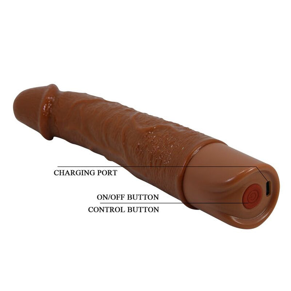 PRETTY LOVE - LEONARDO VIBRADOR REALÍSTICO 20 CM Ø 4 CM COLOR MARRÓN