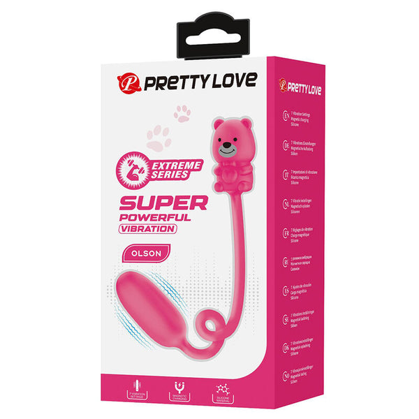 PRETTY LOVE - OLSON HUEVO VIBRADOR CON MANDO POR CABLE RECARGABLE ROSA