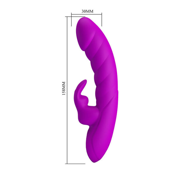 PRETTY LOVE - MONICA VIBRADOR DOBLE ESTIMULACIÓN PARA PUNTO G Y CLÍTORIS RECARGABLE MORADO