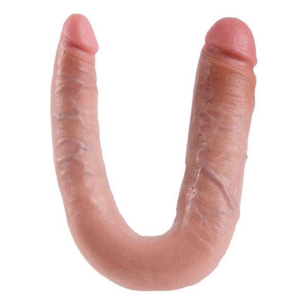 King dildo doble penetración 17.8 cm natural