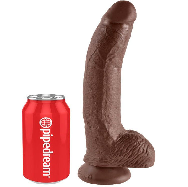 King 9 pene realístico marrón 22.9 cm