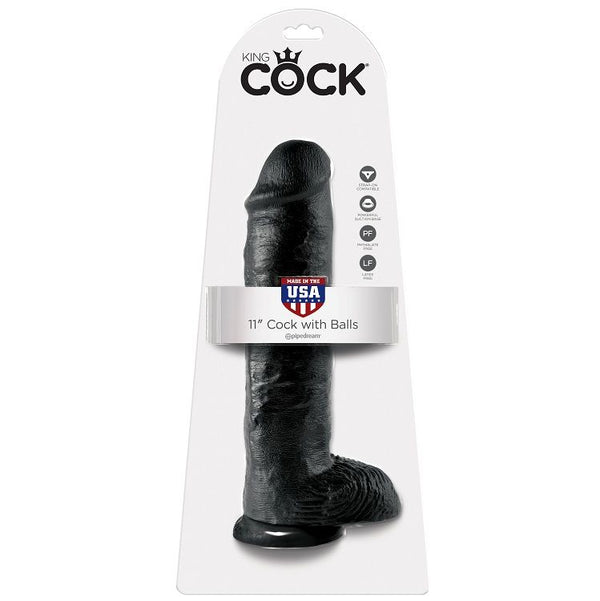 KING COCK - PENE REALISTICO NEGRO 28 CM