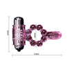 Baile anillo silicona 10 ritmos lengua con vibración rosa