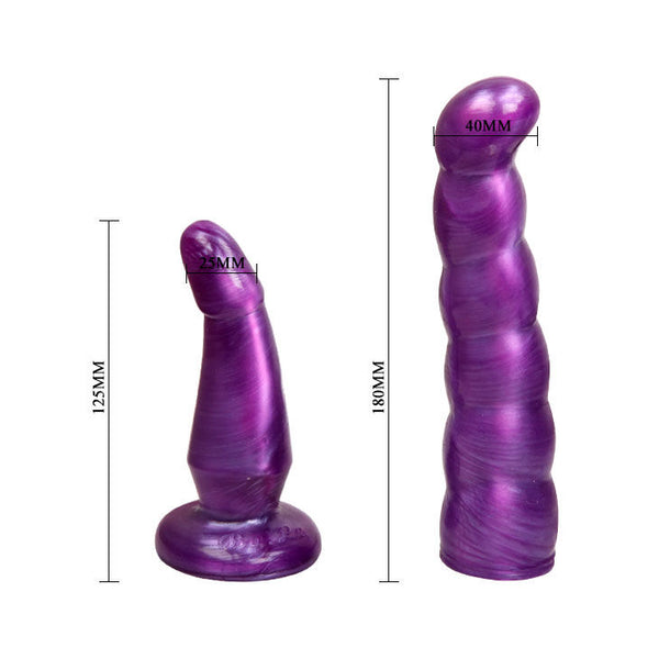 Baile arnés anal y vaginal femenino lila Punto G 17 cm