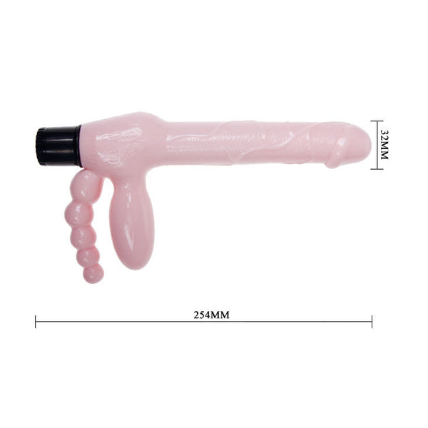 Baile arnés sin cuerda tpr con vibración y estimulación anal 25.4 cm