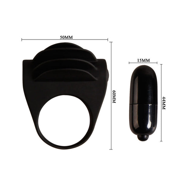 Chester anillo vibrador negro