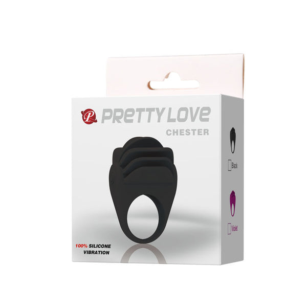 Chester anillo vibrador negro