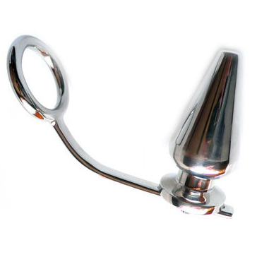 Metal anillo acero con plug anal 45 x 50mm