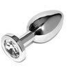 Metal anal plug diamond transparente small 5.71cm