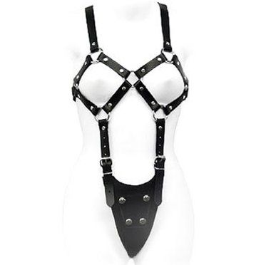 Leather exposed body woman