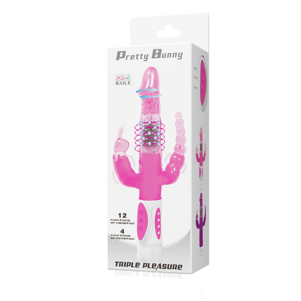 Pretty bunny triple vibrador rotador