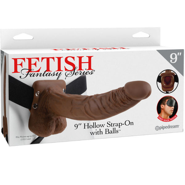 Fetish 9 arnés con testículos hueco man 22.9 cm marrón