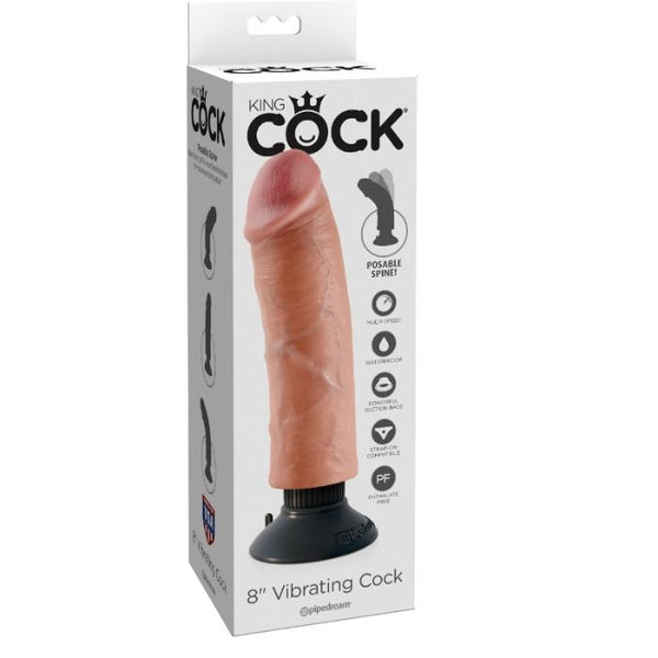 Dildo vibrador 20.32 cm natural