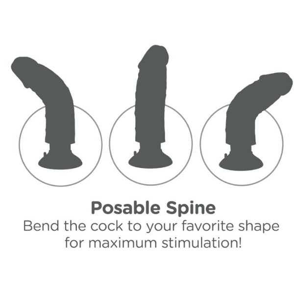 Dildo vibrador con testículos 17.78 cm natural