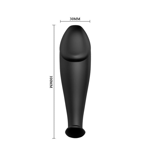 Pretty plug anal silicona forma pene y 12 modos vibración negro
