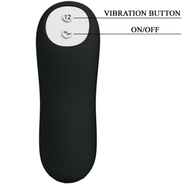 Pretty plug anal silicona estimulación extra y 12 modos vibración negro control remoto