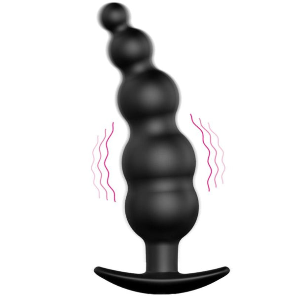 Pretty plug anal silicona estimulación extra y 12 modos vibración negro control remoto